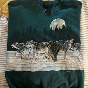 RARE Vintage 90s Wolf Sweatshirt